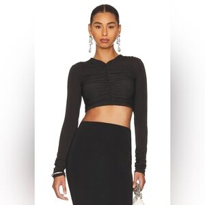 Noli ~Elegant Black Long Sleeve Crop Top
